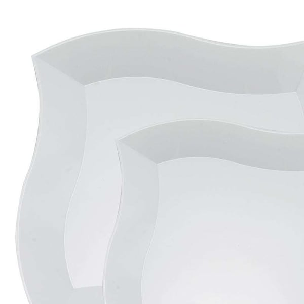 Smarty Had A Party White Wave Plastic Dinnerware Value Set (120 Dinner Plates + 120 Salad Plates), 240PK 7900VP-CASE - main